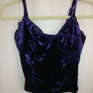 Forever 21 purple velvet crop top